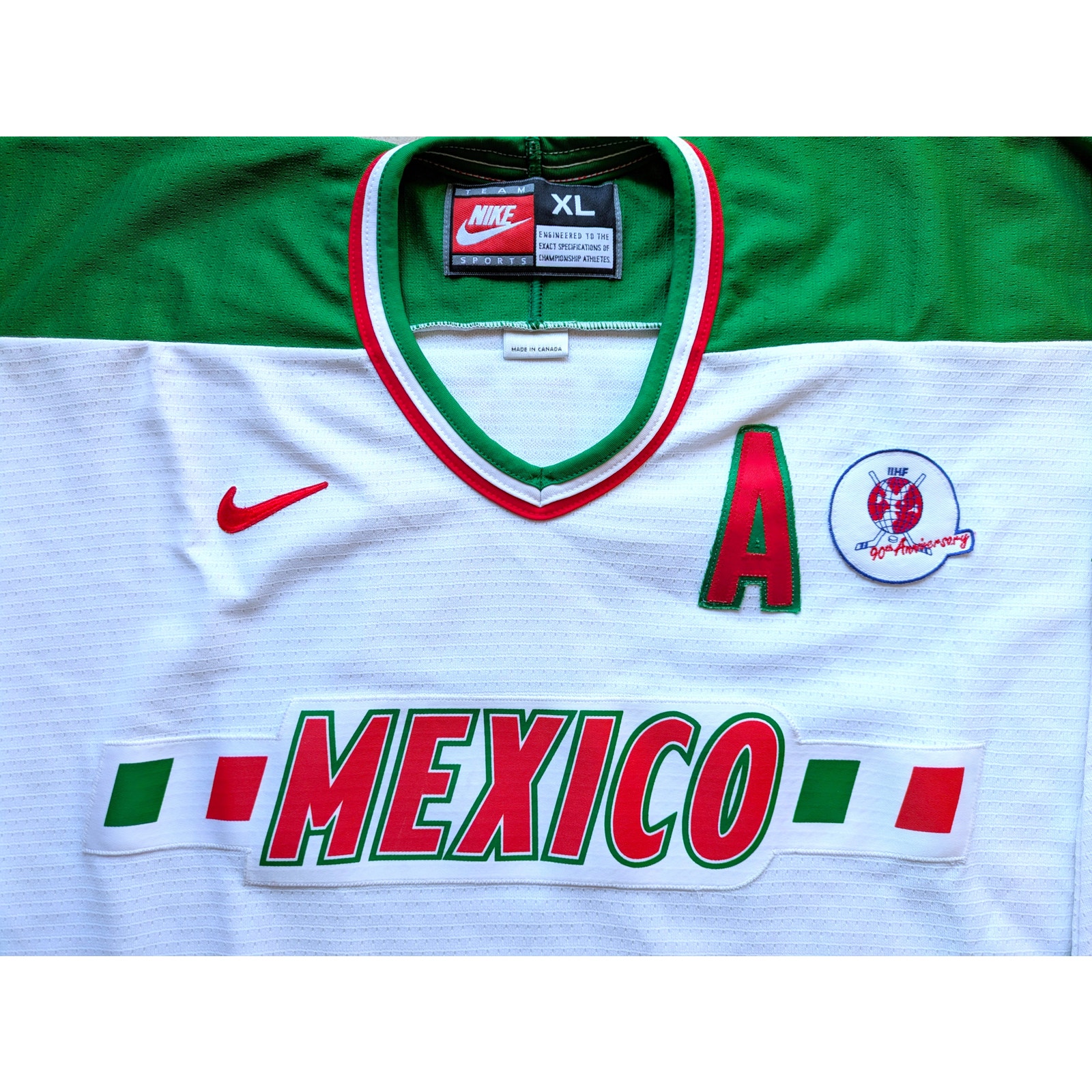 Obregon Mexico 1998 Nike World Junior Iihf Game Jersey Xl White Nhl Hockey Vtg